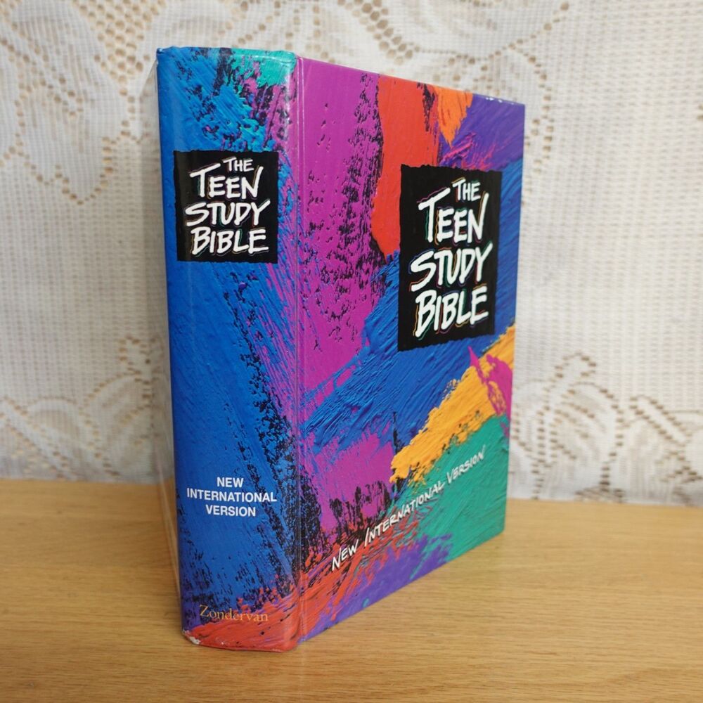 1993 Teen Study Bible New International Version NIV 90s Hardcover Colorful Clean